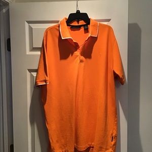 Sean John 3XL men’s orange trimmed in white polo